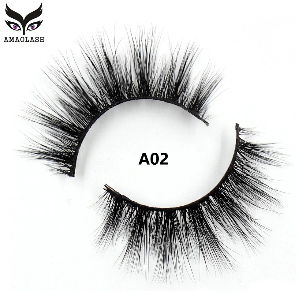 Накладные ресницы AMAOLASH 3D норковые настоящие для макияжа натуральные полоски