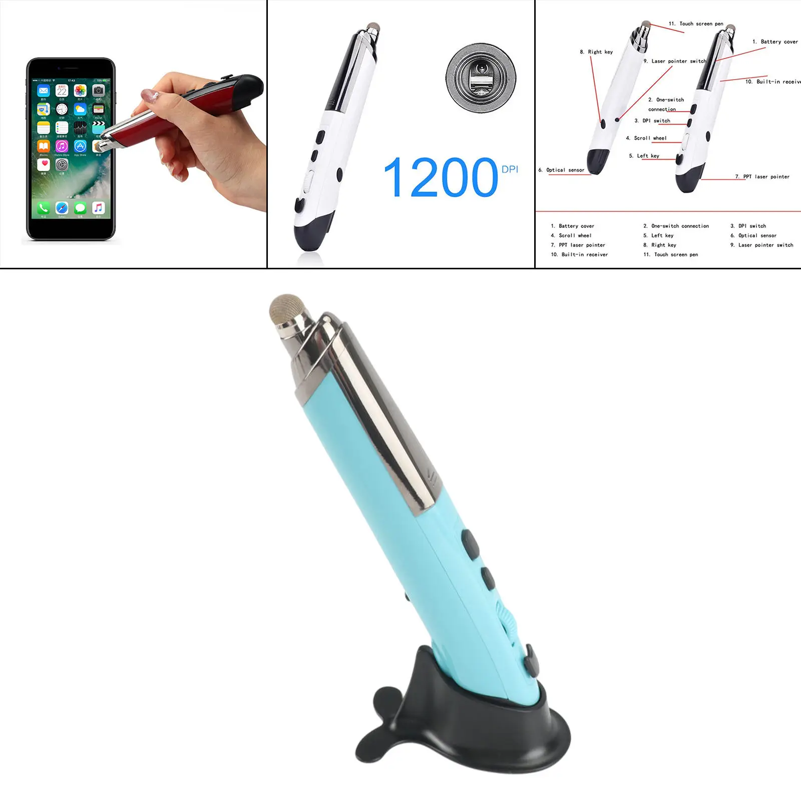 Portable 2.4G Wireless Optical USB Mouse 1600DPI Handwriting Mini Pen | Компьютеры и офис