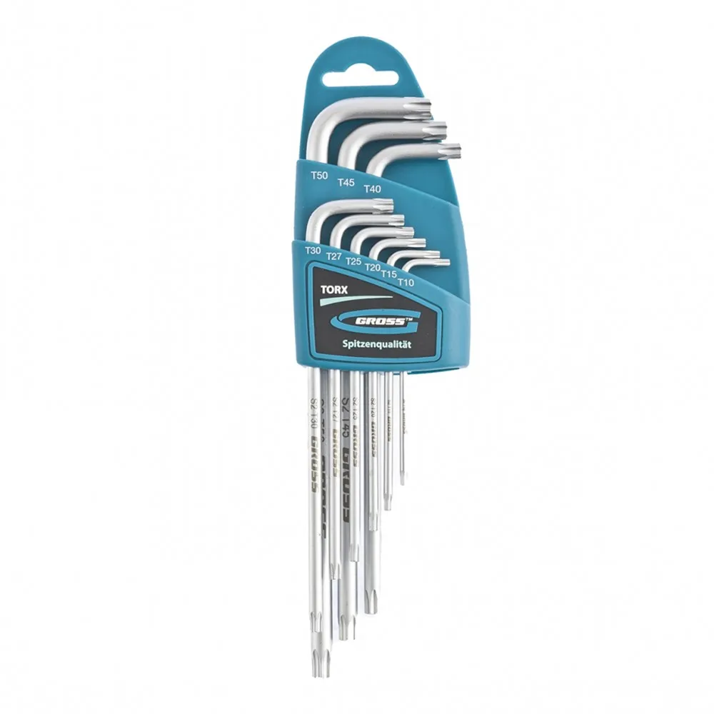 Набор ключей имбусовых TORX-TT GROSS 16408 (Легированная сталь 9 антикоррозийное