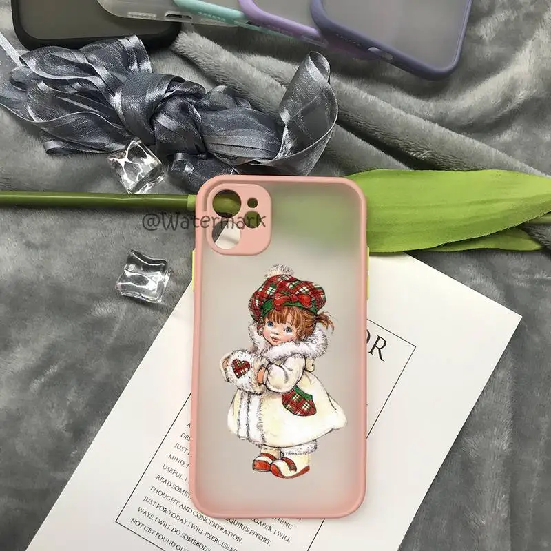 Чехол для телефона с рисунком Сара Кэй IPhone 12 11 Pro Xs Max X Xr 8 7 Plus розовый матовый