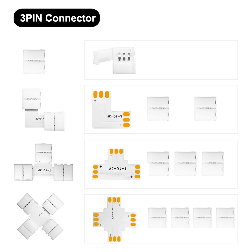 WS2811 WS2812 WS2813 WS2815 SK6812 5050 RGB Светодиодная лента 10 мм ширина 2/3/4/5pin T L X форма без пайки