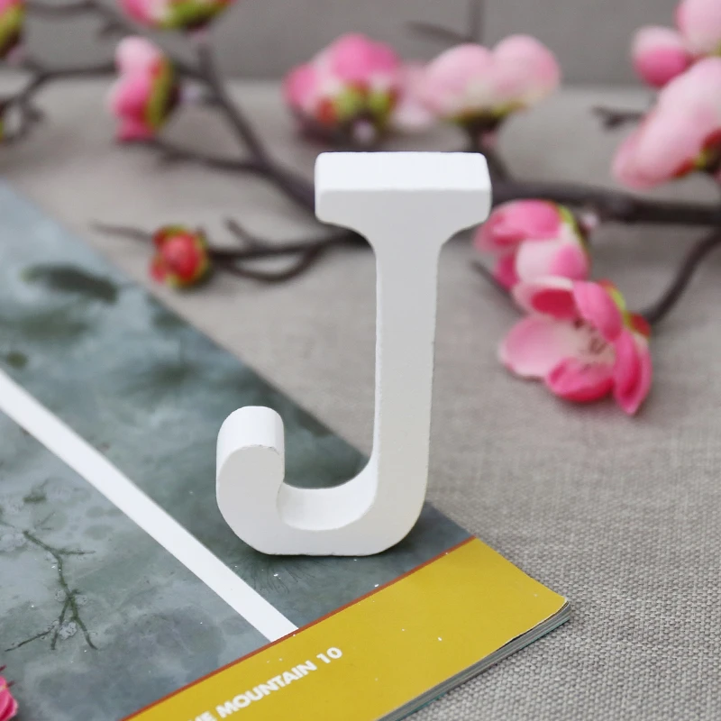 J Деревянные английские буквы 3D DIY персонализированная именная буква деревянная Наклейка на стену свободно стоящее сердце Свадебная вечеринка наклейки домашний декор - Цвет: J