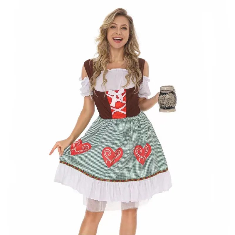 

Women Nightclub Bar Beer Girl Cosplay Female Halloween Maid Waitress Costumes Carnival Purim Parade Role Play Show Party Dress