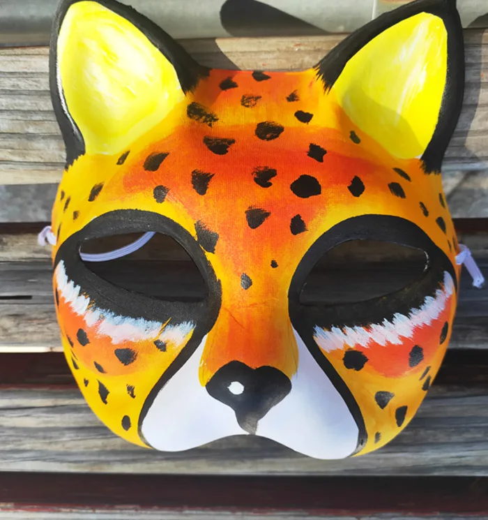 Новое качество ручной работы DIY маска Хэллоуин африканского леопарда костюмная