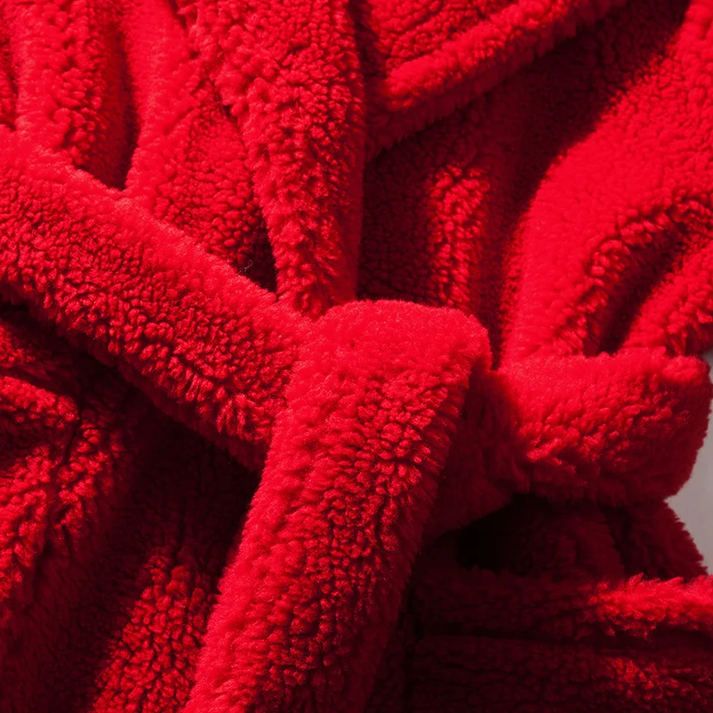 YIGELILA зимние однотонные красные пальто с длинными рукавами Тедди толстые теплые