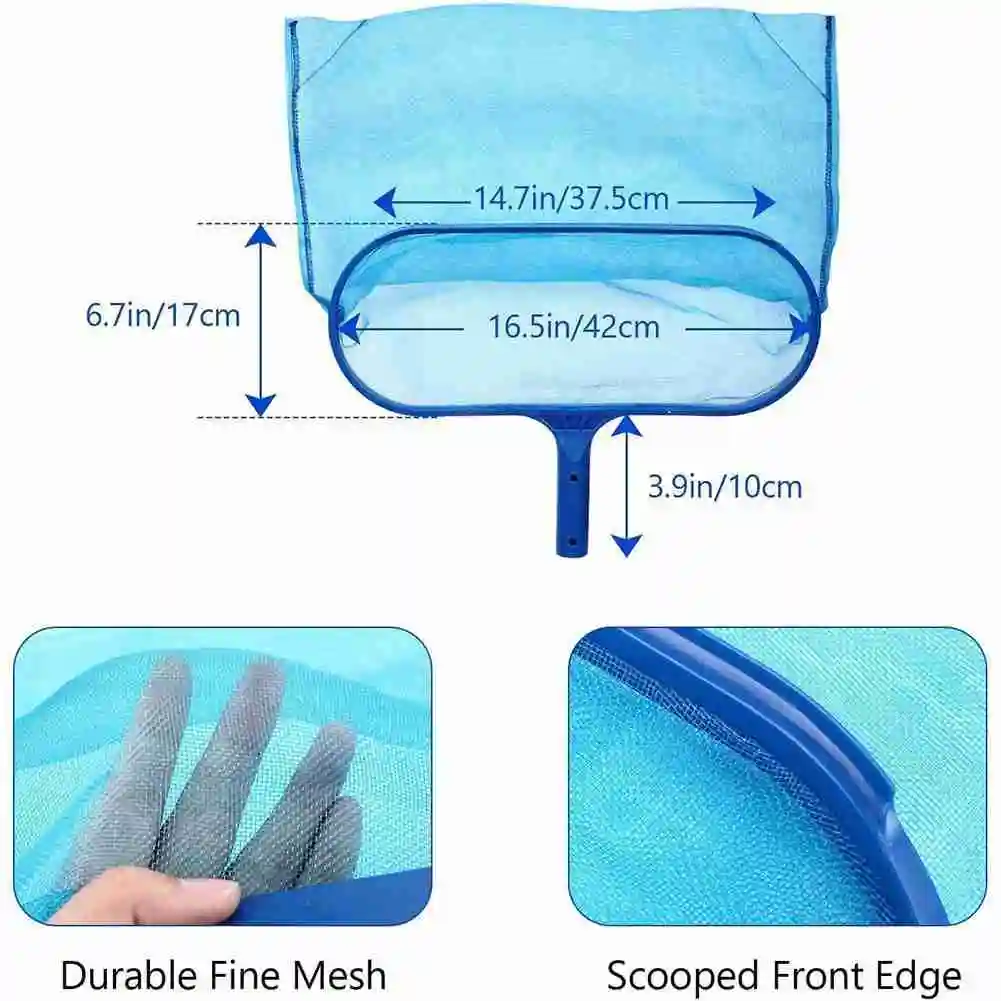 

1 Pcs Swimming Pool Skimmer Net Telescopic Pole Ponds Cleaning Debris Leaf Rake Skimmer Net With Adjustable Telescopic Pole