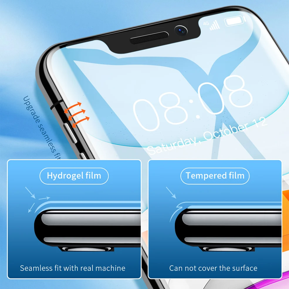 Мягкая изогнутая Гидрогелевая пленка с полным покрытием для iphone 12 11 Pro Max Mini Aifone