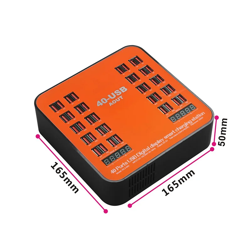 

200W 40 Port USB Charger Universal Charging Station With LED Display For iPhone iPad Smart Phone Tablet AC Power Adapter Charger