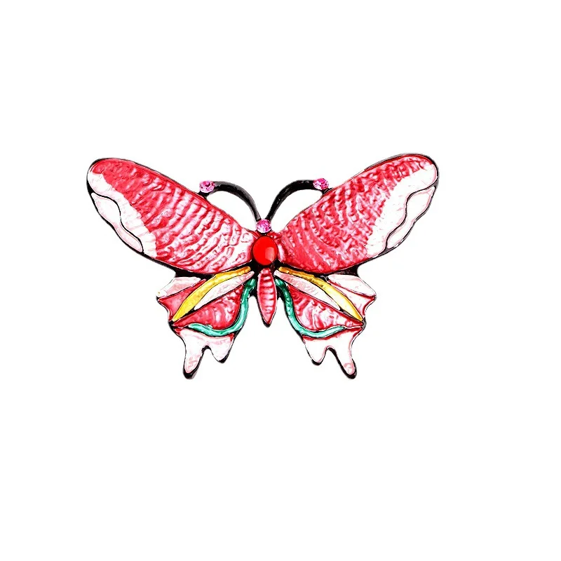 

Luxury Blue Enamel Butterfly Crystal Brooch Pins Bouquet For Women Elegant Bride Wedding Bouquet Brooch Party Accessory For Gift