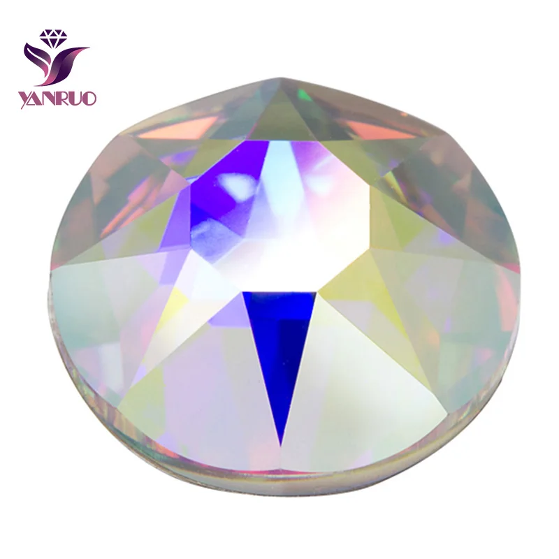 YANRUO 2088 Стразы без горячей фиксации прозрачные белые стеклянные камни AB 8 больших +