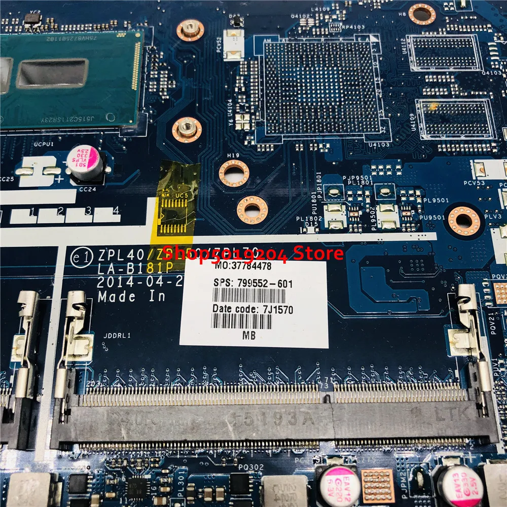 

For HP probook 450 G2 450-G2 Laptop Motherboard i5-5200U ZPL40 ZPL50 ZPL70 LA-B181P 799552-601 799552-001 799552-501 mainboard