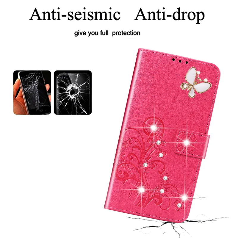 Flip Stand Leather Cover for Samsung Galaxy J3 J300 J310 J320 J330F J4 Plus Core J6 Prime Wallet Case Diamond Bag | Мобильные