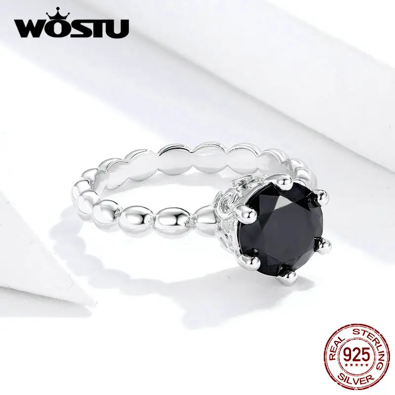 Женское серебряное кольцо с черным кристаллом фианитом|jewelry wedding|wedding gift jewelrywedding