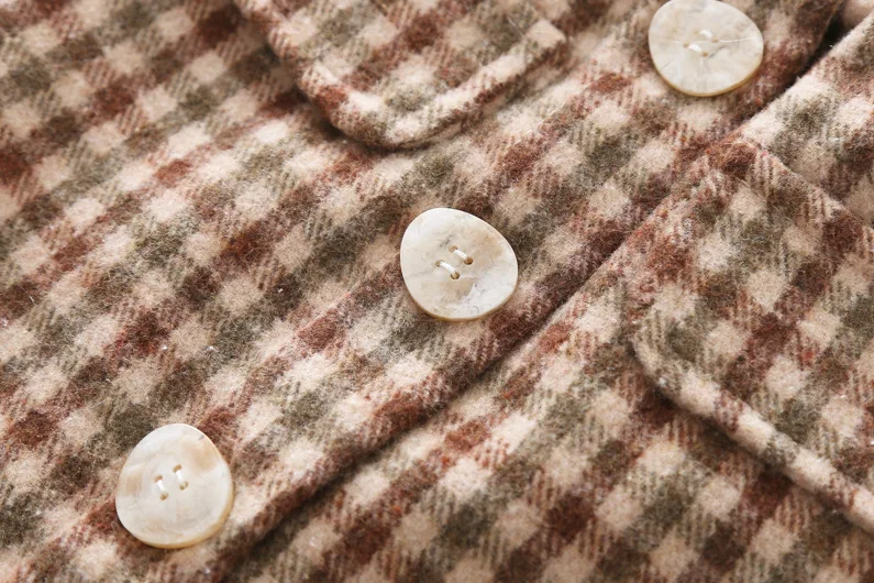 Весенняя Юбка для маленьких девочек Клетчатая юбка на пуговицах детей Одежда