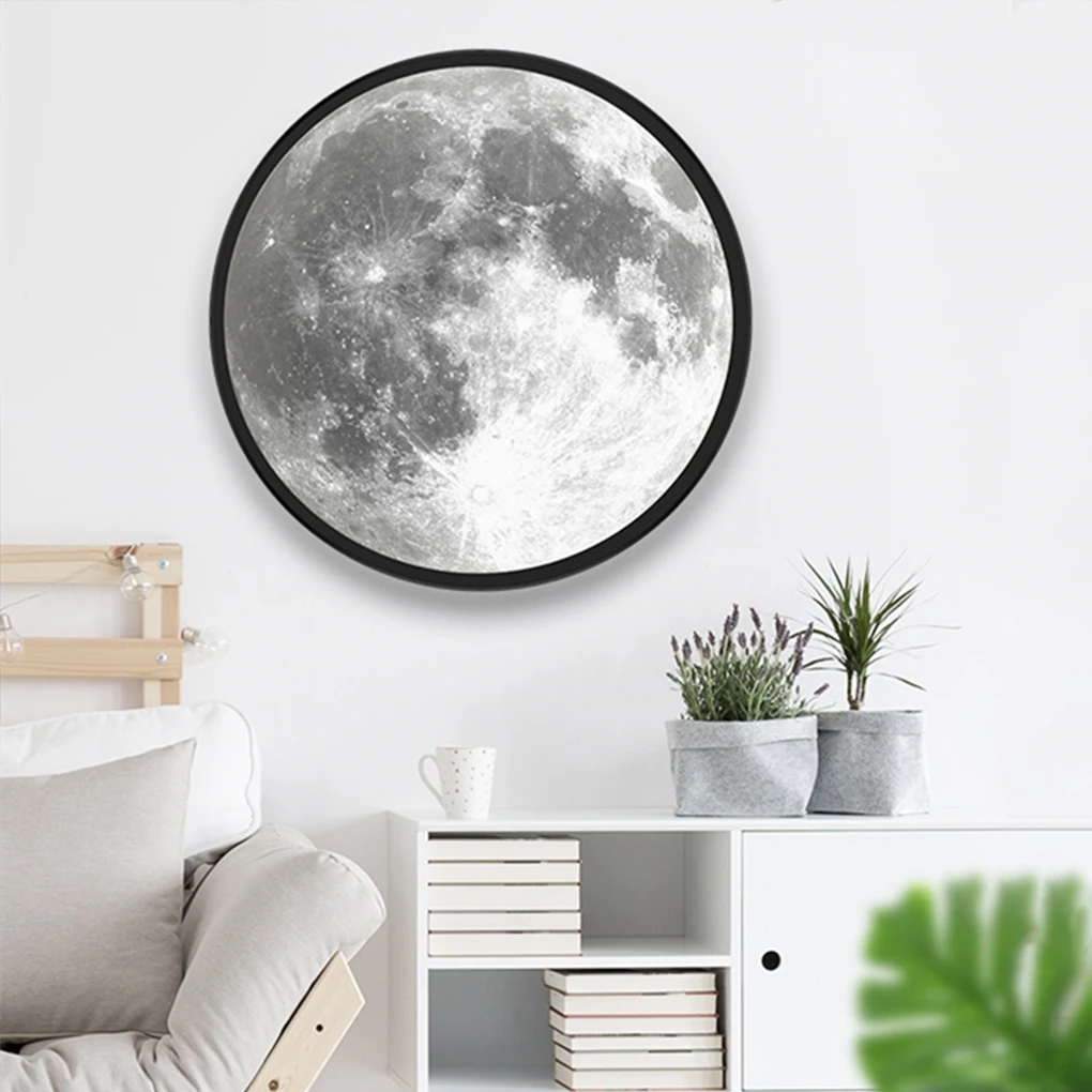 

20/25 см наклейка луна-зеркало лампа круглое лунное ожерелье с светильник Настенный декор прикроватная лампа vitage Dragon для спальни, ванной комн...
