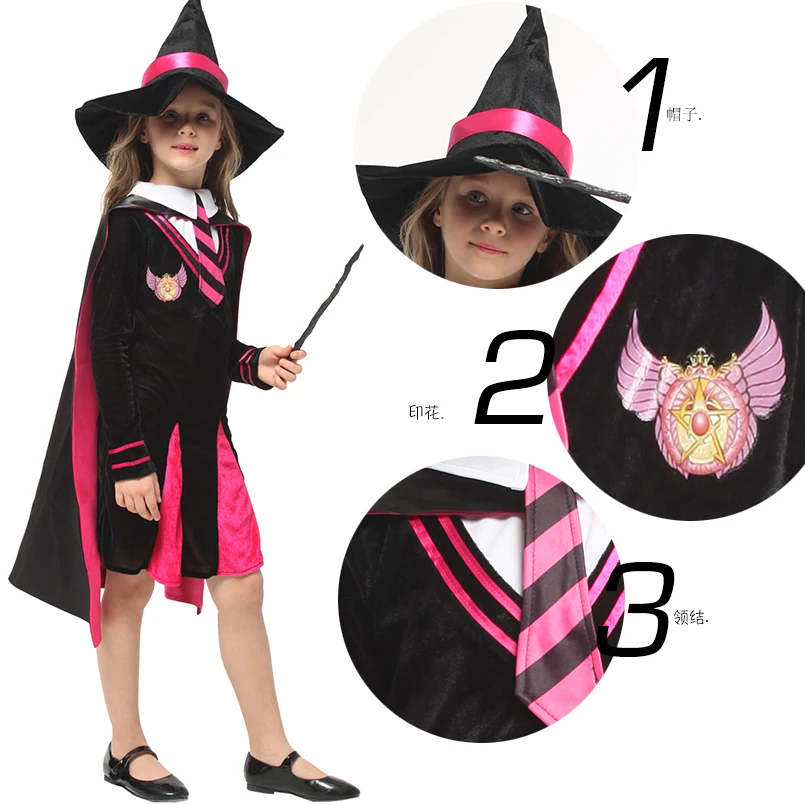 Гарри Гермиона волшебница дети девочки костюм волшебника карнавал Хэллоуин