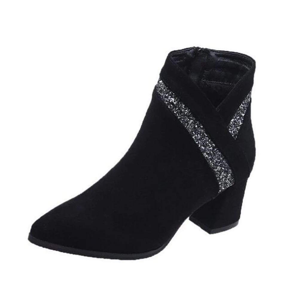 Новинка 2020 года Зимняя обувь в британском стиле Женские ботильоны ботинки на