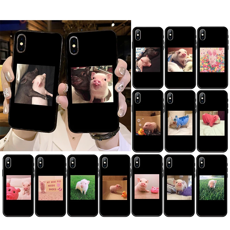 

Couples Cartoon Lovely Pink Pet Pig Phone Case For iPhone 13 12 11 Pro Max 12Mini XS MAX XR SE2 8 7 Plus X