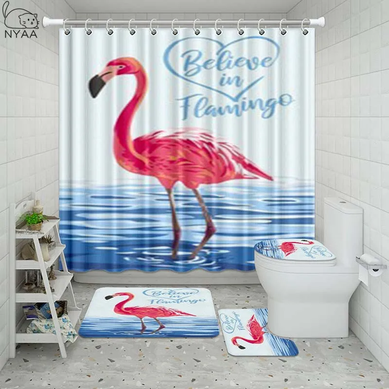 Vixm фламинго Африка ванная комната водонепроницаемый набор для занавесок душа
