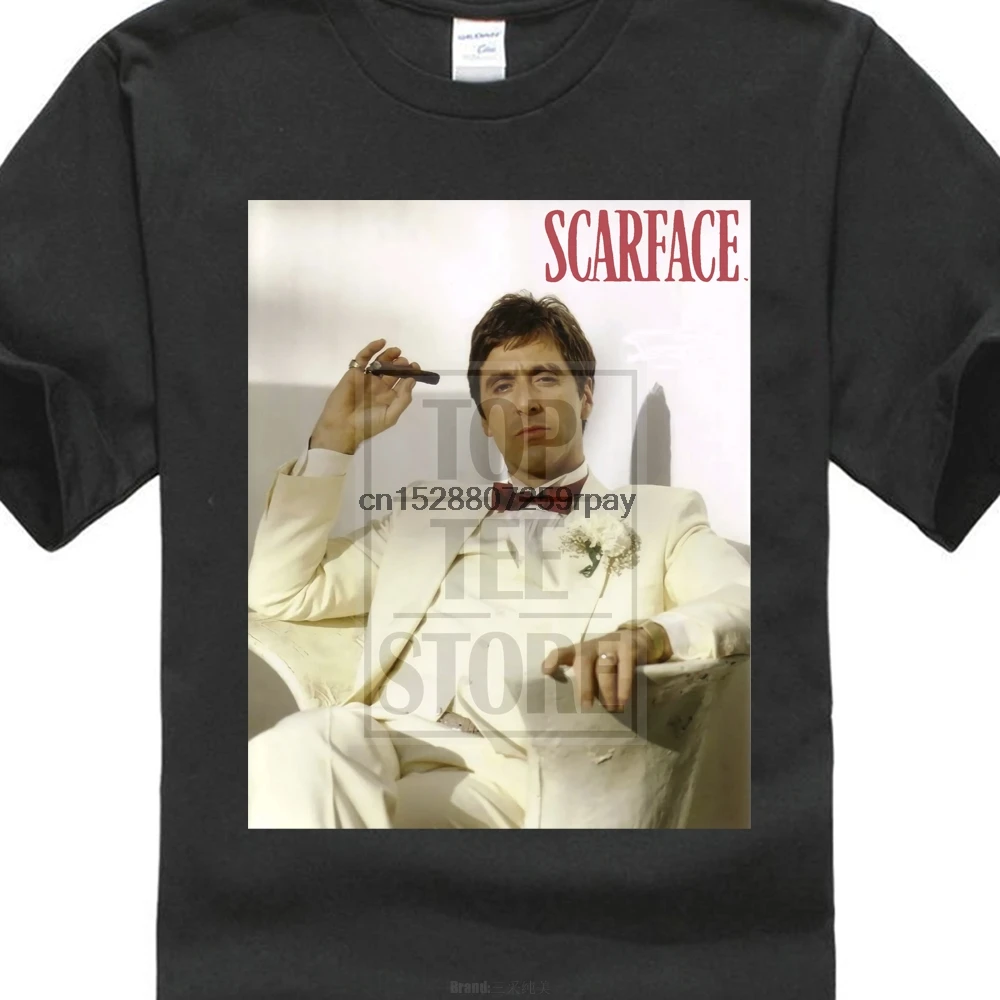 

Scarface Tony Chillin With Cigar Licensed Adult T Shirt Classic Movie