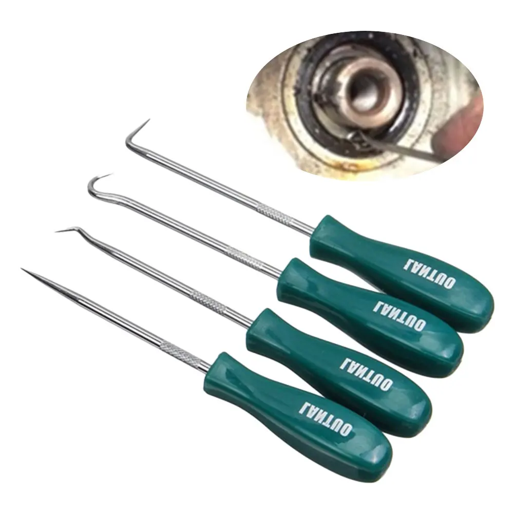 

Hot Sale 4Pcs 135mm Car Auto Vehicle Oil Seal Screwdrivers Set O-Ring Seal Gasket Puller Remover Pick Hooks Repair Tools for Car