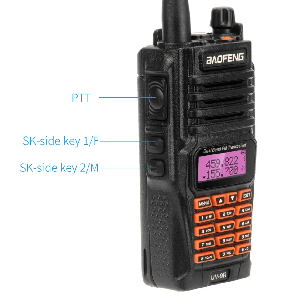 Baofeng UV-9R Водонепроницаемая рация IP67 5 Вт двухсторонняя радиостанция UHF VHF наружная Двухдиапазонная рация