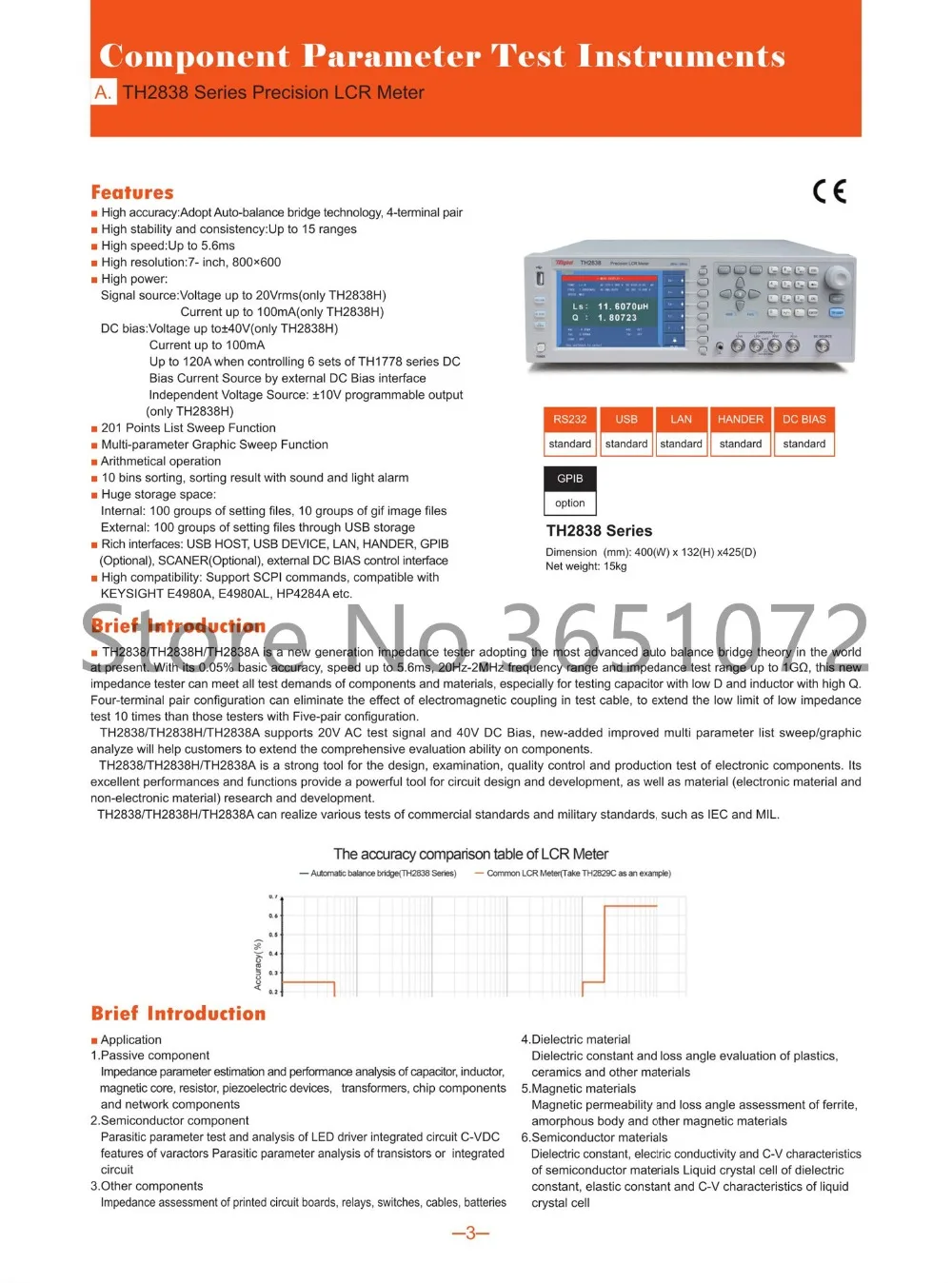 TH2838/TH2838A/TH2838H RLC измеритель высокой частоты Цифровой LCR метр Китай LCR метр