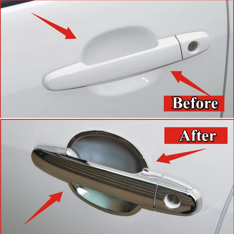 

For Scion xA tC 2005-2010 Chrome Door Handle Cover Trim & Door Bowl Cover Car Styling 2006 2007 2008 2009
