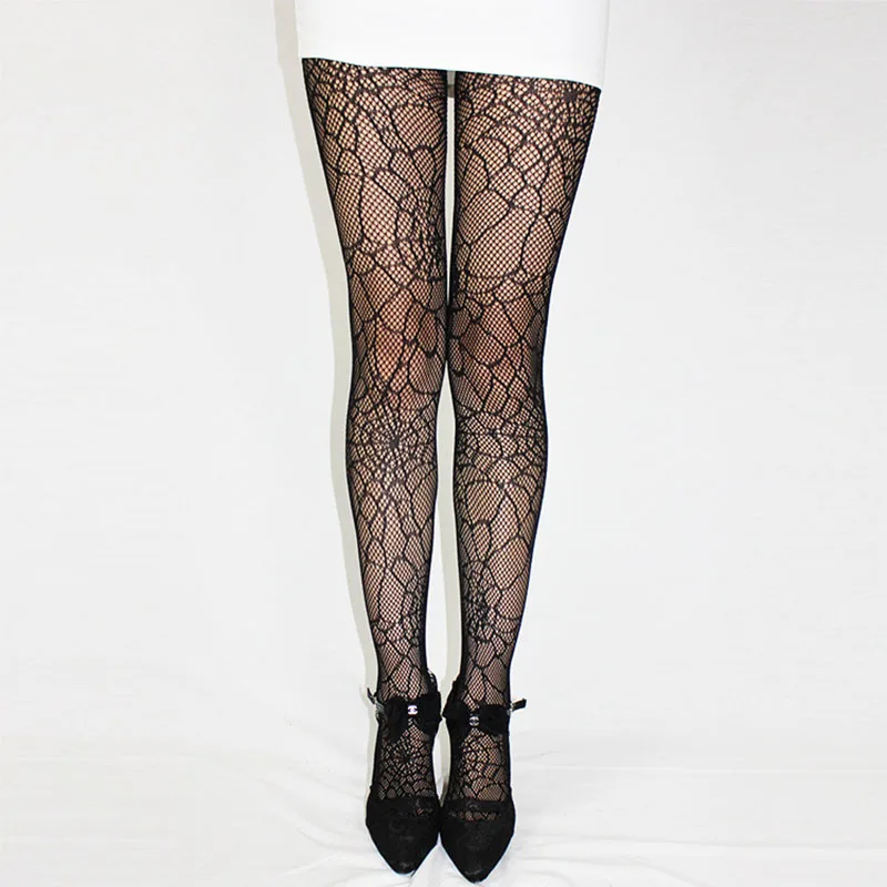 CobwebTights 3XL Хэллоуин Дьявол черный костюм паука для взрослых женщин короткий причудливый паутина темный готический крыло летучей мыши рукава комбинезон платье для леди - Цвет: CobwebTights