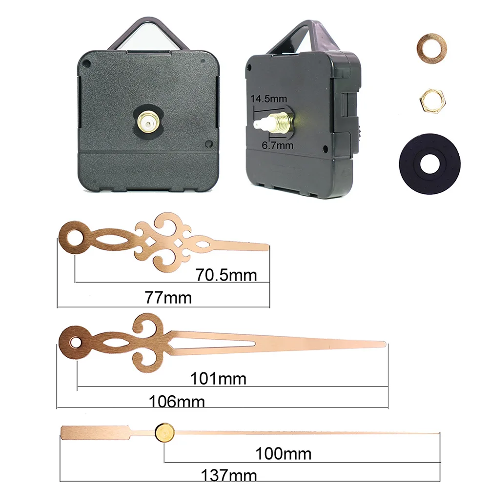

DIY Quartz Watch Repair Movement Metal Clock Mechanism Parts Golden Color Home Wall Clocks Replacement Movement with box