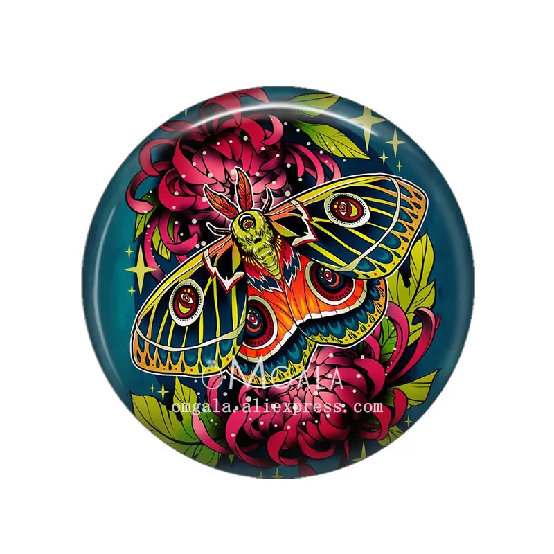 Искусство пчела бабочка Жук насекомые с узорами Солнца и Луны 8 мм-30 мм круглый