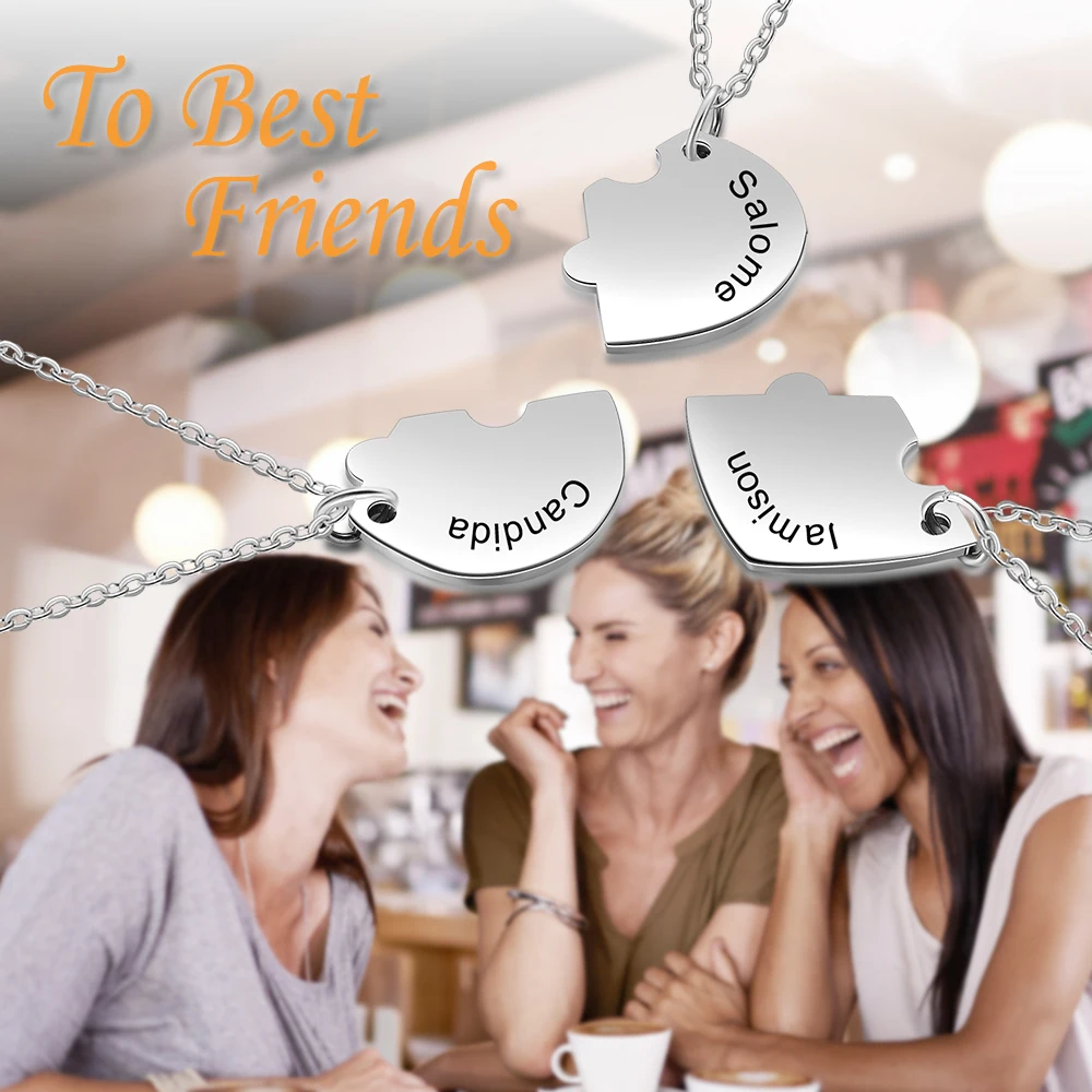 Лучшие друзья вечная и ожерелье BFF Выгравированная головоломка кулон дружбы
