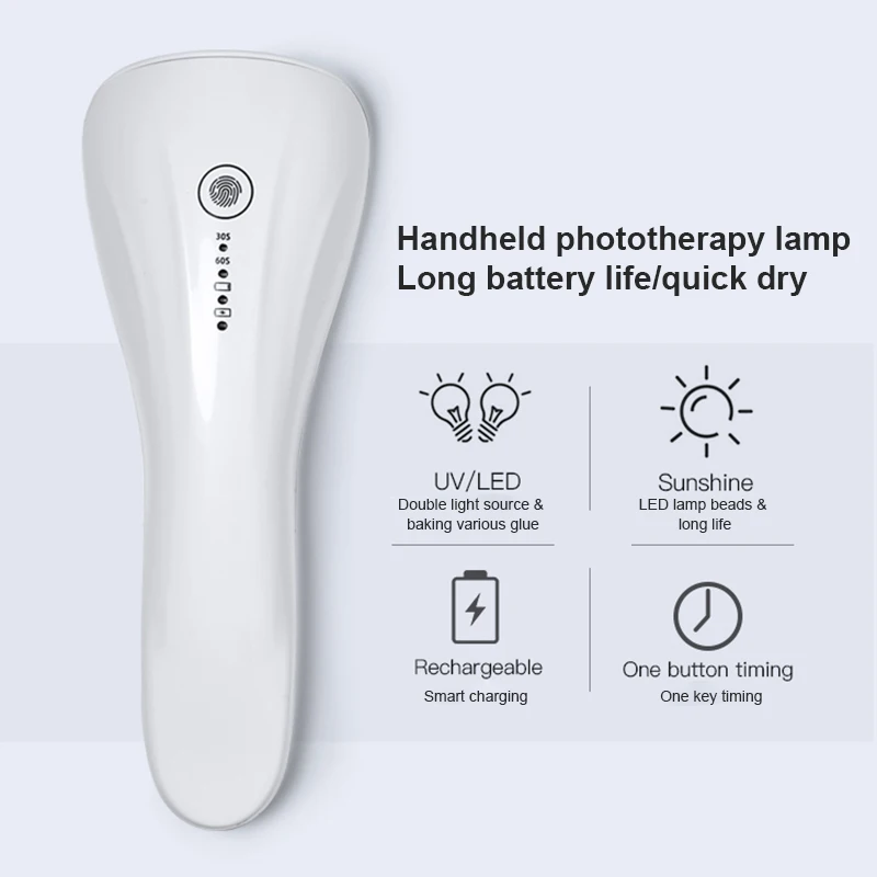 

5W Handheld Nail Lamp Nail Dryer Machine UV LED Lamp Portable Micro USB Charging Quick-drying Manicure Lamp For Gel Varnish