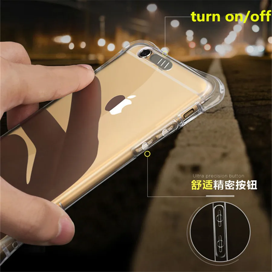 LED Flash Light Up Remind Incoming Call TPU Case For iPhone 5S SE 6S 7 8 Plus X XR XS MAX 11 Pro Cover AntiKnock Soft Phone |