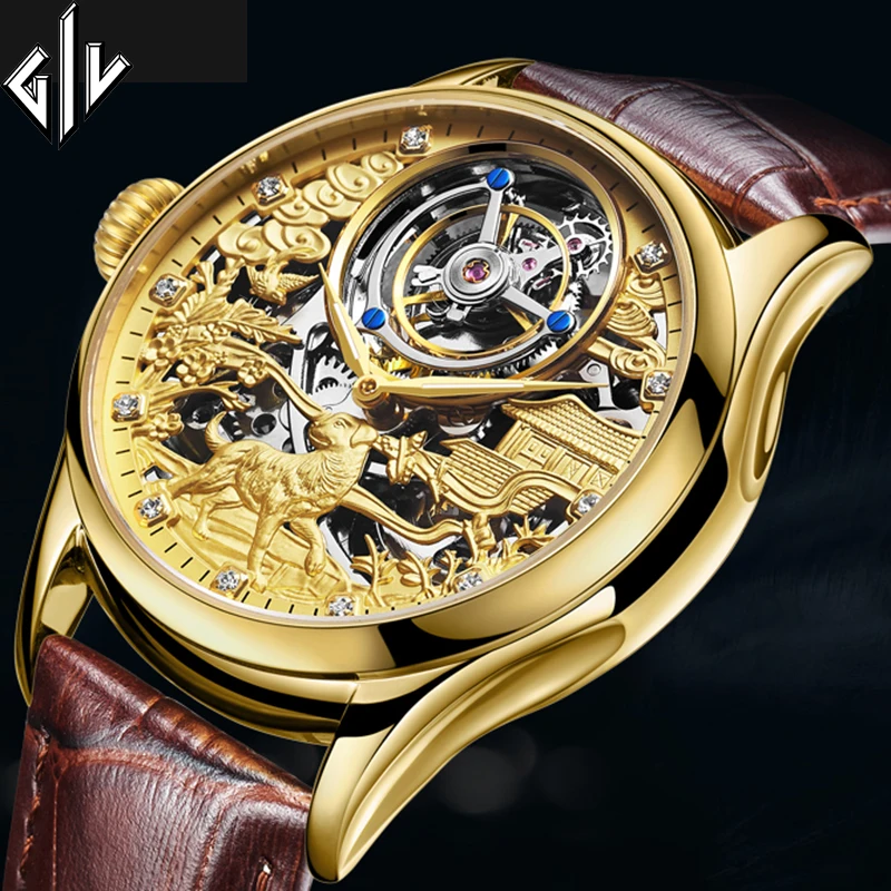 Часы мужские механические водонепроницаемые с сапфировым стеклом и