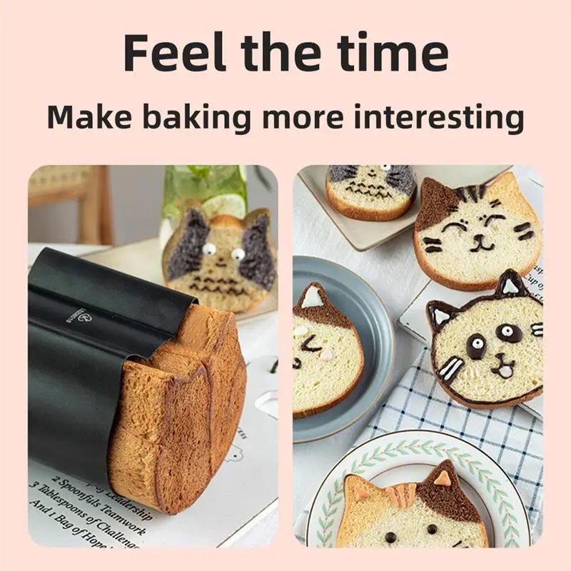 

Large/Small Lovely DIY Cat Shape Toast Bread Cake Mold Non-Stick French Cake Kitchen Tool Baking Accessories
