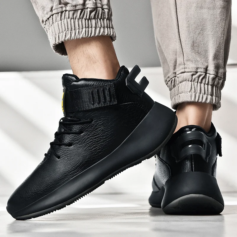 Мужские кроссовки кожаные спортивные уличные для фитнеса тренировок бега