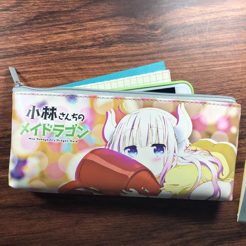 Miss Kobayashi's Dragon Maid Pencil Bags Tohru KannaKamui Anime Pouch Kawaii Bag Student Stationery Cases Cute | Канцтовары для