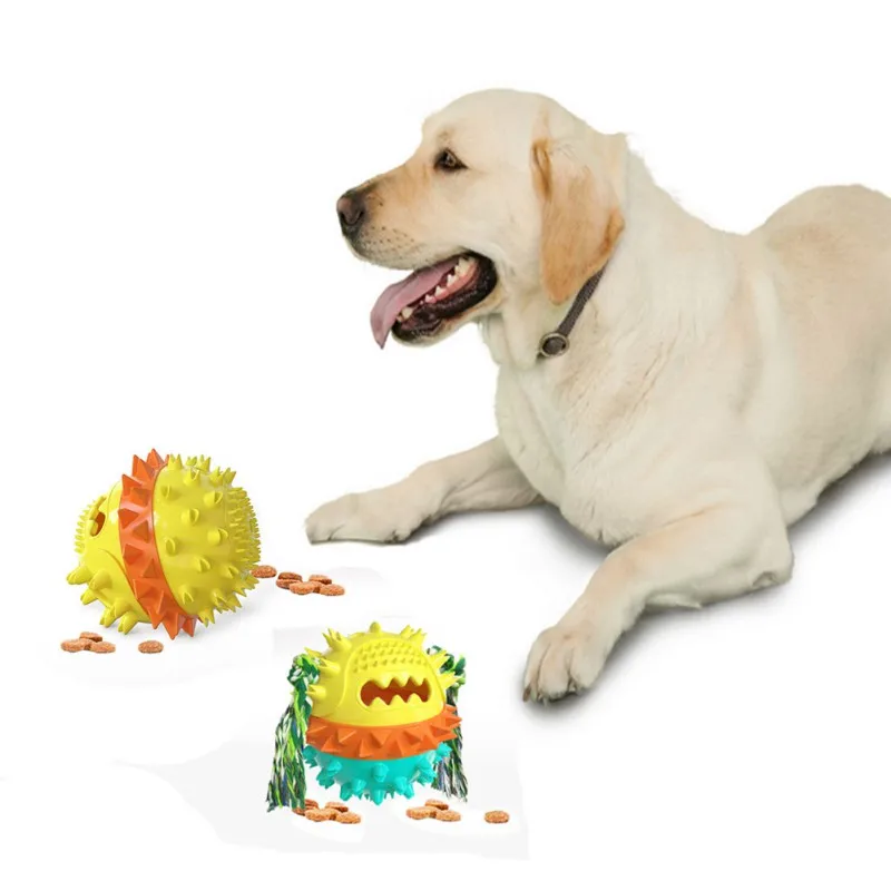 

Pet Dog Toys Interactive Ball Natural Rubber ooth Clean Ball Cat Dog Chew Interactive Toys