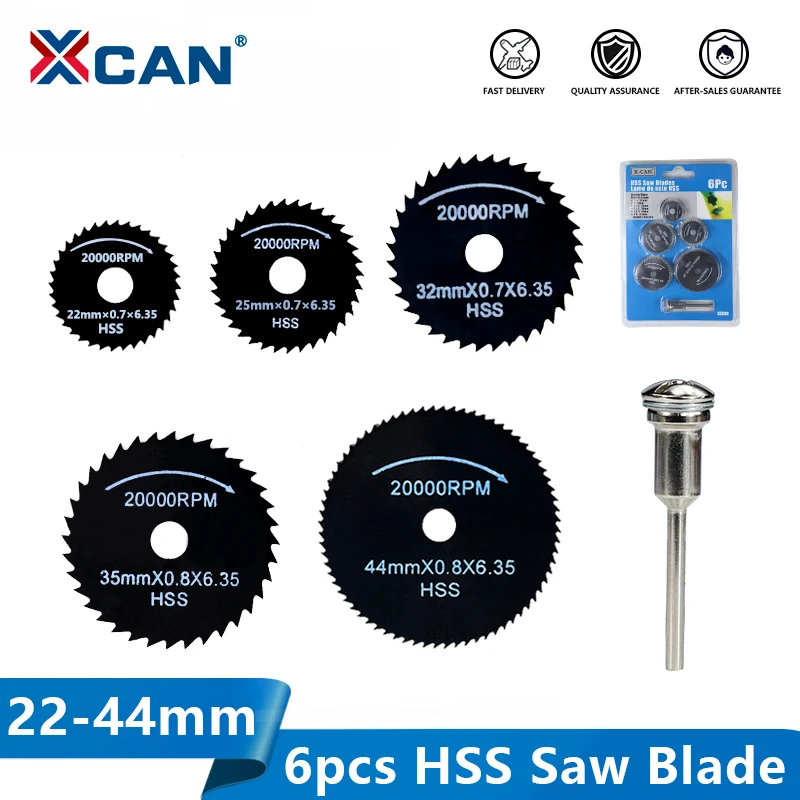 

XCAN HSS Rotary Tools Circular Saw Blades 22/25/30/35/44mmwith 3mm Mandrel Mini Cut off Blade Wood Metal Cutting Disc