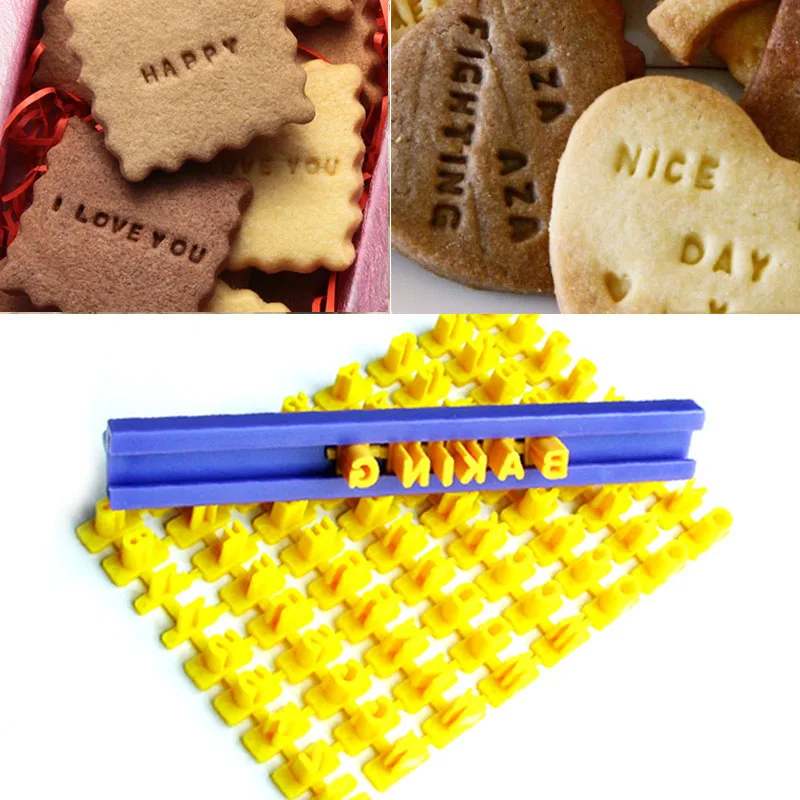 

1Set Biscuit Baking Printing Alphabet Number Mold Cookie Cutter Letter Press Stamp Mould Embosser DIY Fondant Cake Tools Decor