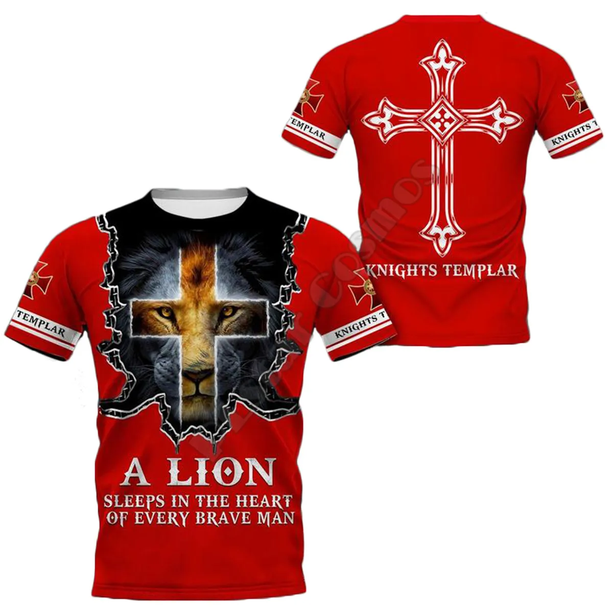 

PLstar Cosmos Knight Templar lion 3D Printed t-shirt Harajuku Streetwear T shirts Hip hop Men For Women Short Sleeve style-9