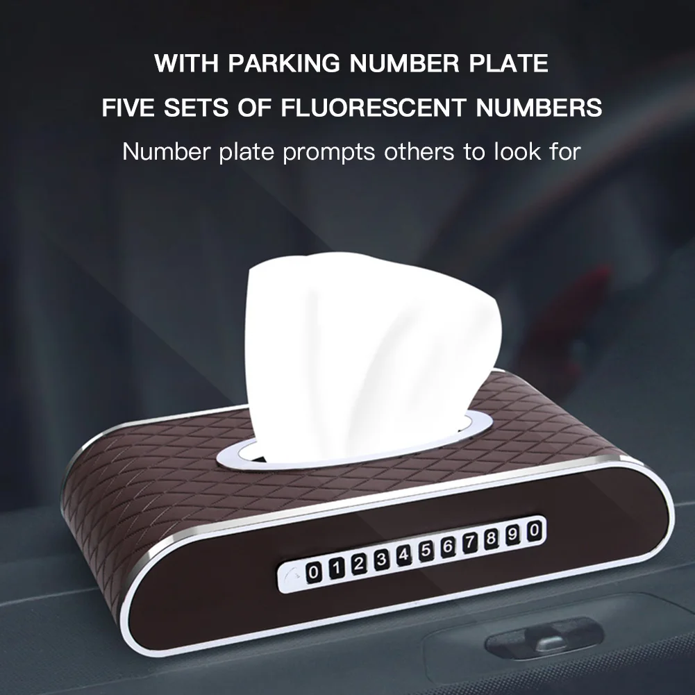 Кожаная многофункциональная коробка для салфеток лица держатель с часами дома