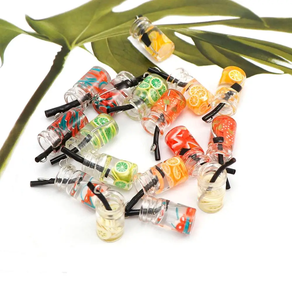 20 шт. Разноцветные серьги подвески в виде фруктов молока чая|Шармы| |