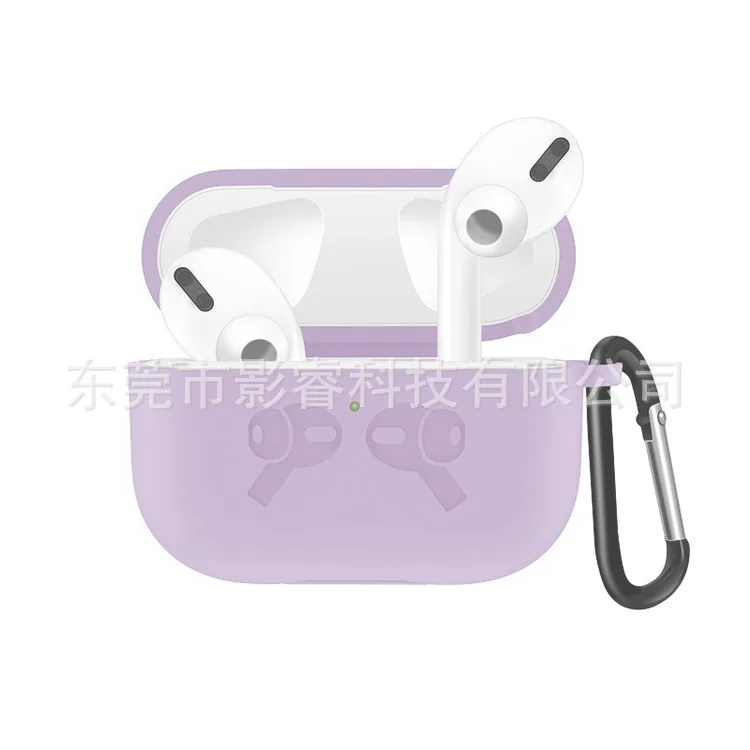 Силиконовый чехол для Airpods Pro, чехол, беспроводной Bluetooth для apple airpods pro, чехол, чехол для наушников, чехол для Air Pods pro 3, Fundas - Цвет: Taro Purple
