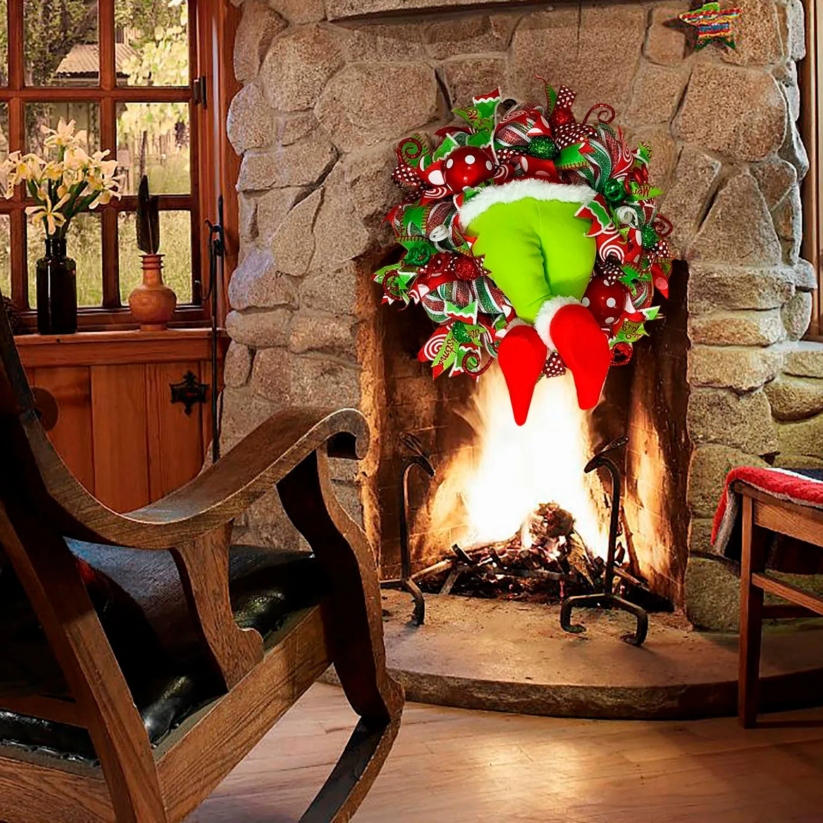 Новый Рождественский венок с омелой Декор рождественские украшения для дома |