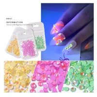 1 bag nail art luminous rhinestones 8se fluorescent flat crystal super flash nail products glowing nail diy decoration