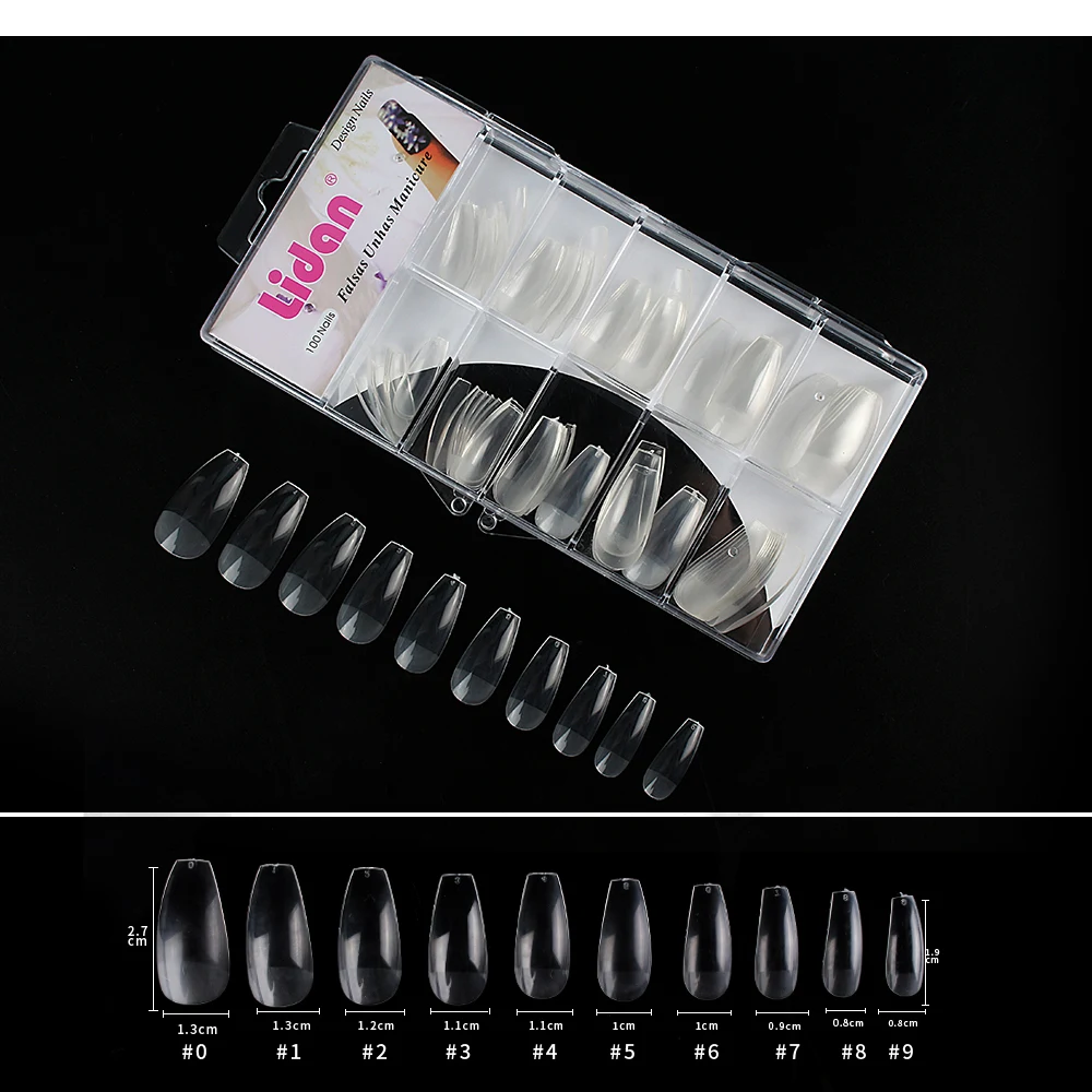 1 сумка Lidan натуральный белый прозрачный стикер для ногтей поддельный гроб