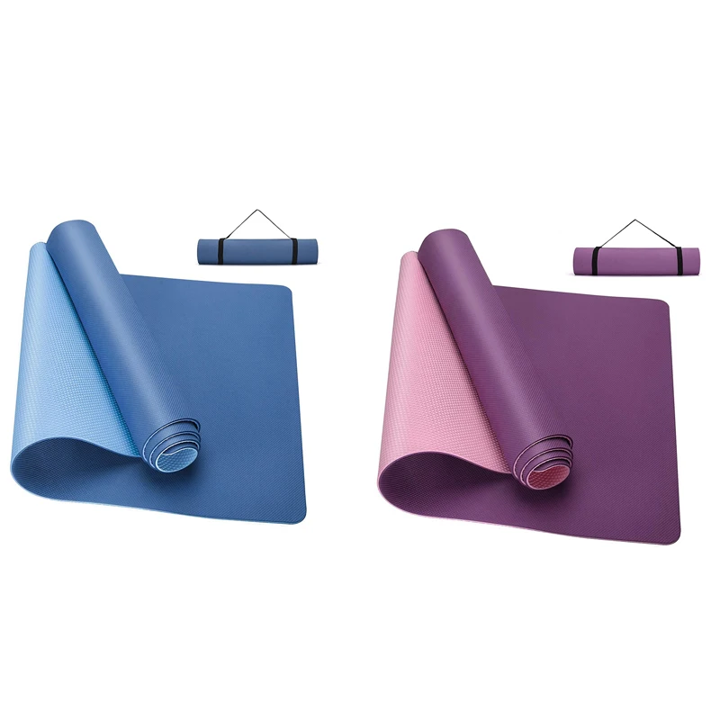 

ELOS-Yoga Mat,TPE Environmentally Friendly Non-Slip Yoga Mat with Shoulder Strap,for Yoga Pilates Fitness Gymnastics