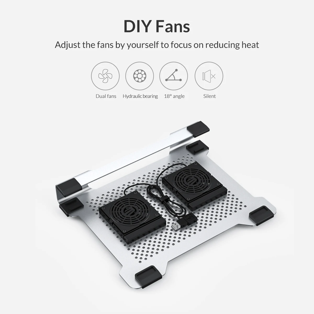 ORICO 15 дюймов алюминиевый охлаждающий коврик для ноутбука порт игровой кулер